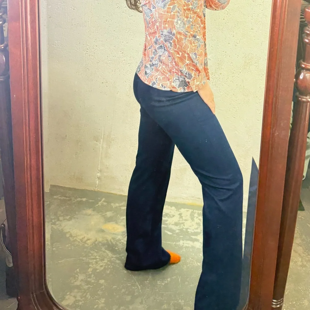 Vintage 1970s Two Piece Leisure Set By Legends Orange and Navy Blue Size Medium - Picture 3 of 13
